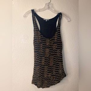 Charlotte Russe Gold & Black Retro Tank Top